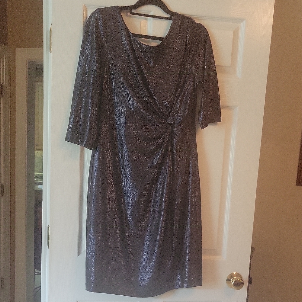 Alex Evening CocktailMetallic Navy  Dress